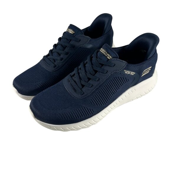 Skechers Womens Size 9 Bobs Sport Squad Blue Running Shoes Sneakers Memory Foam - Picture 1 of 8